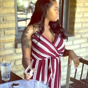 Red and White Jumpsuit